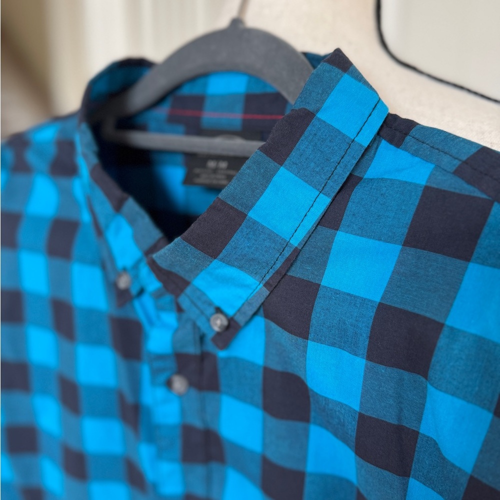 Oakley Blue Black Buffalo Plaid Button Down Flannel Shirt Men's Size Medium M - Picture 11 of 14